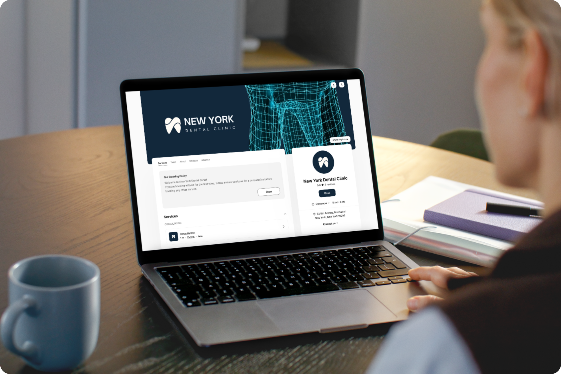 Setmore Booking Page on laptop