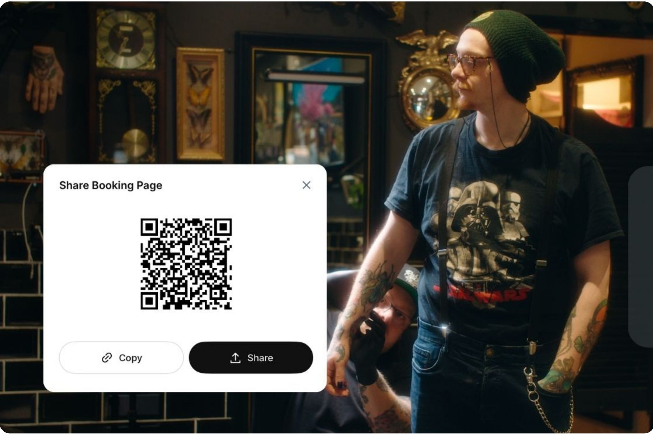 QR code sharing in the mobile app 