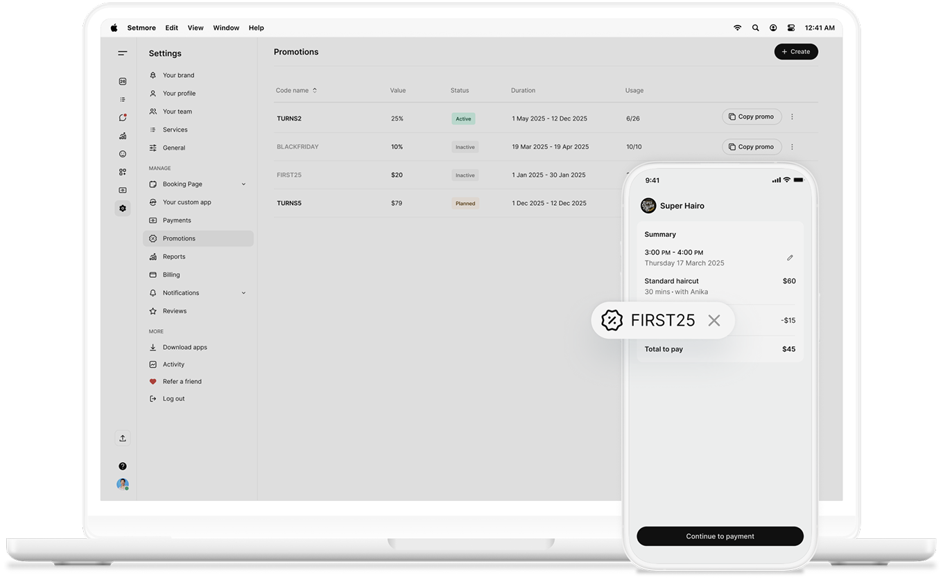 promo code desktop and mobile UI