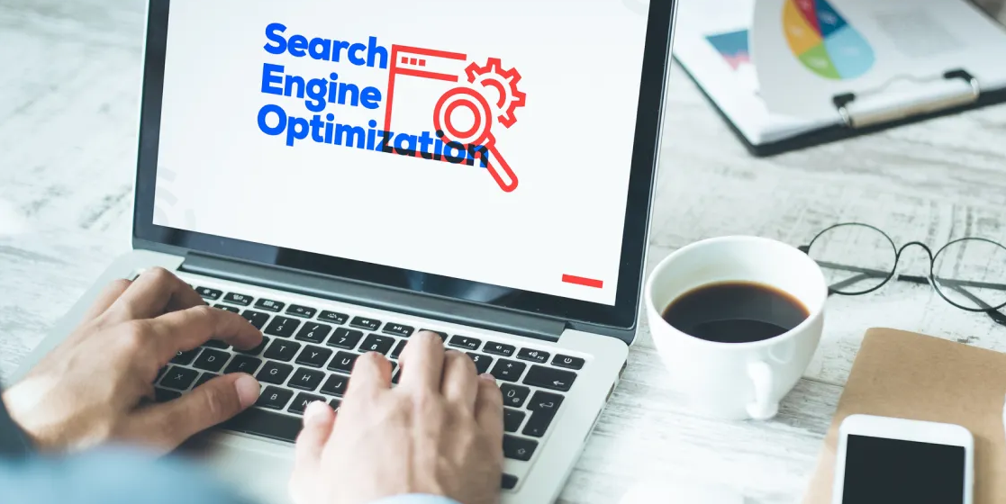 SEO on screen on laptop