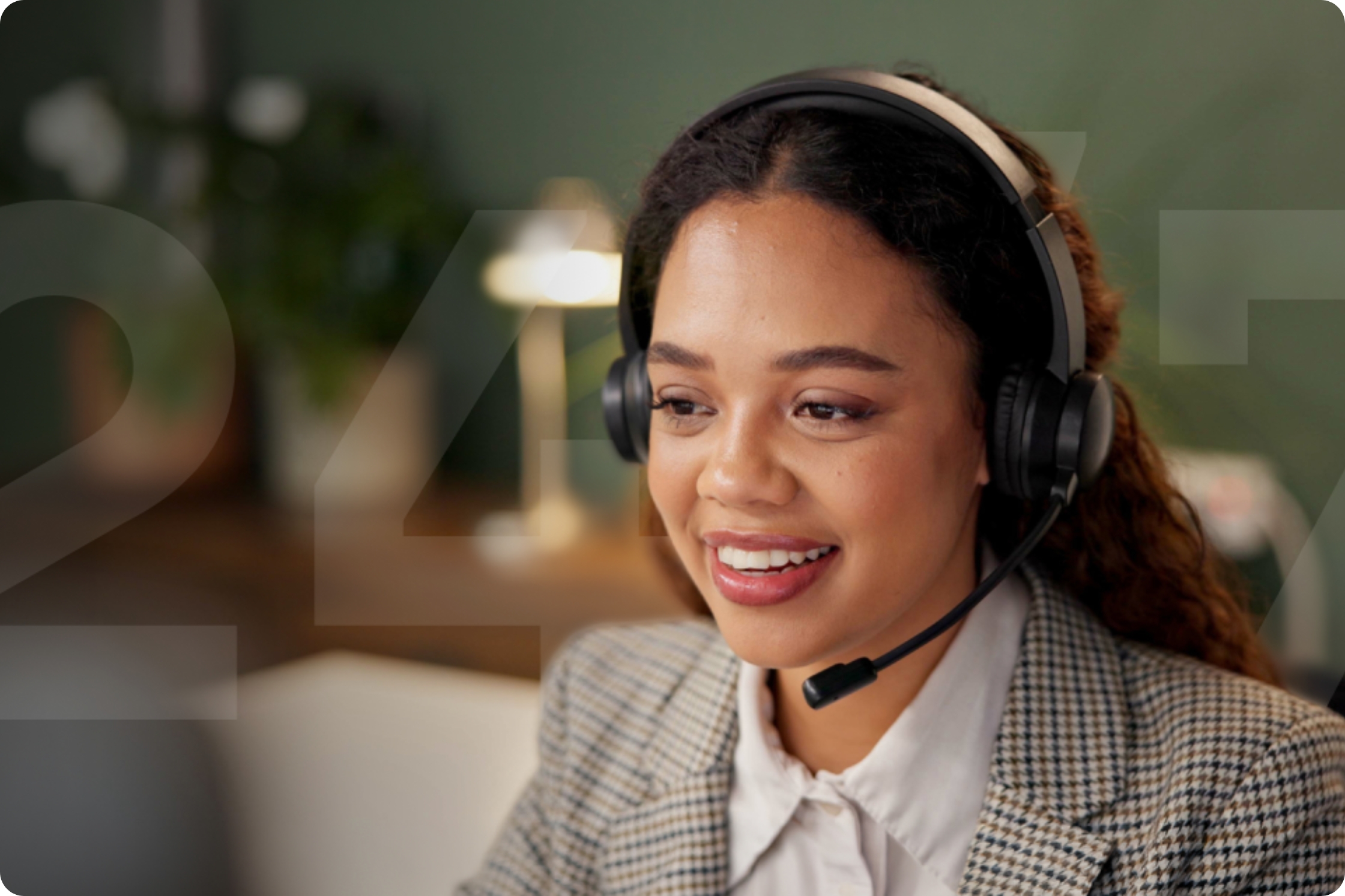 woman in headset 