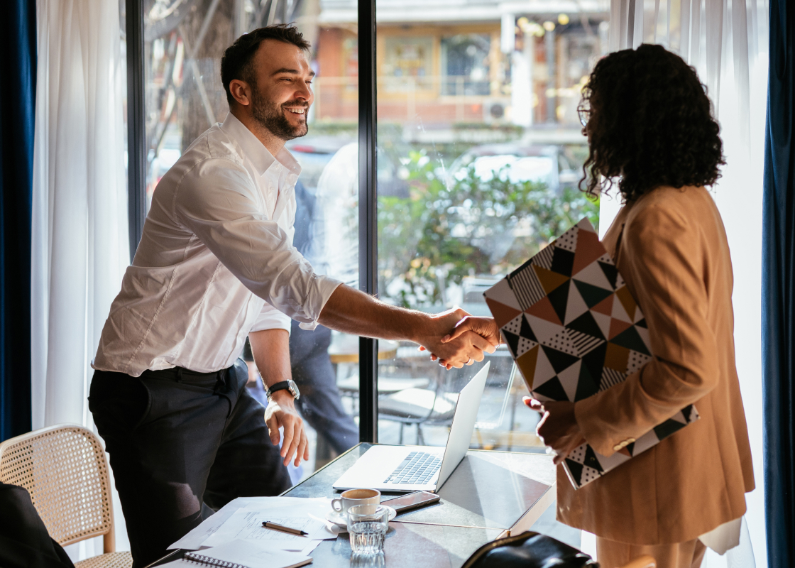 two people on a business meeting